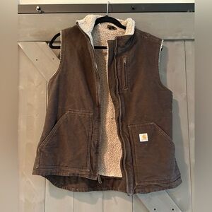Carhartt Cream Sherpa Fleece vest - brown